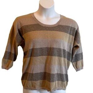 Spense Knits Top with Metallic Sparkle and Button Up Back Large